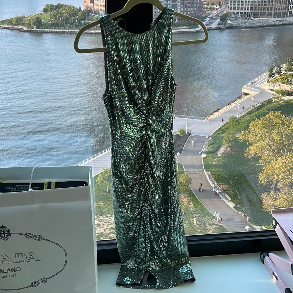 Zara dress turquoise sequence